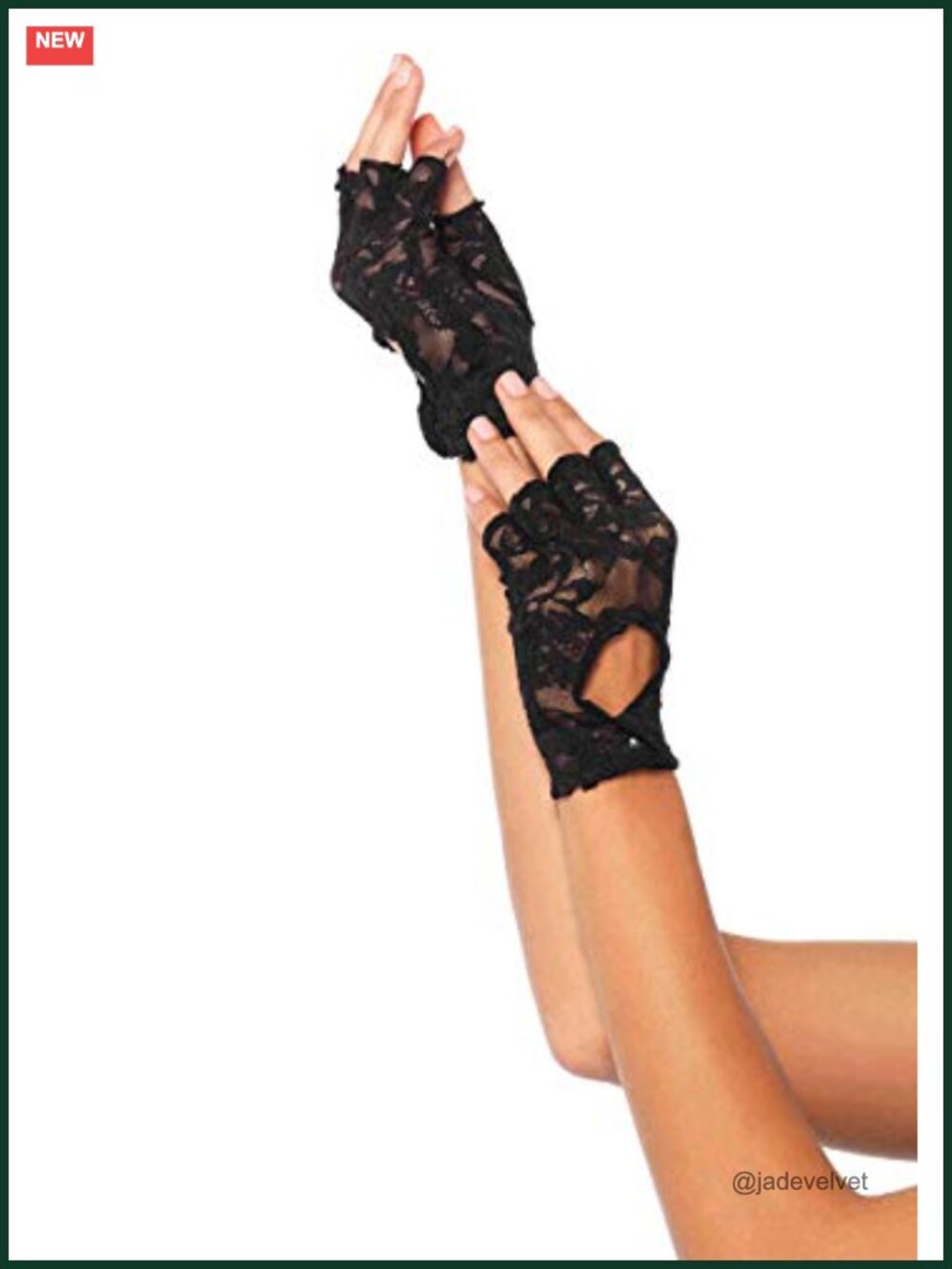 Lace Keyhole Fingerless Gloves Wrist Length Costume Accessory